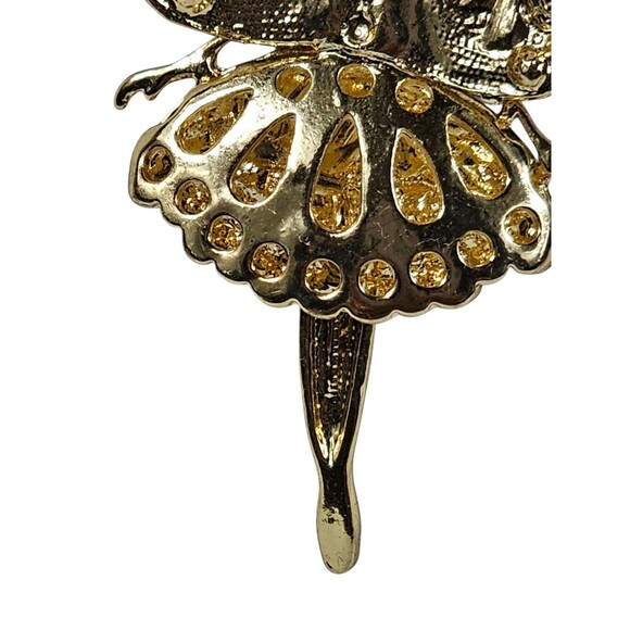 Betsy Johnson Crystal Angel Multi Color Pendant, Brooch Necklace With Wings NWT - Picture 5 of 9